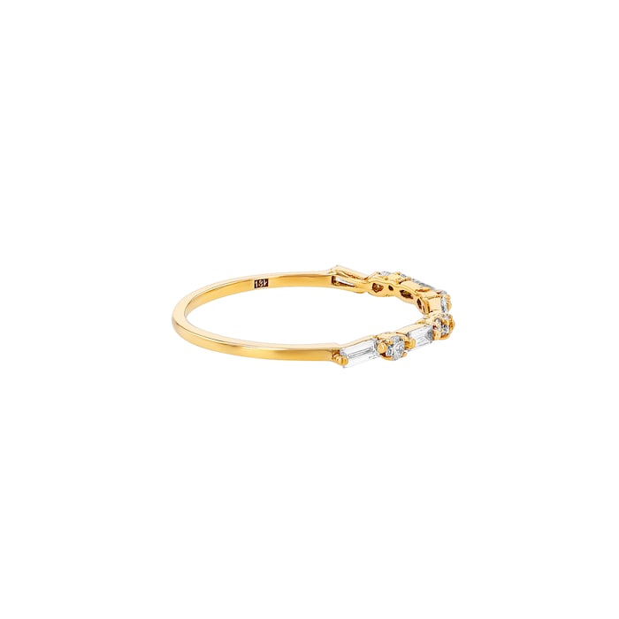 Suzanne Kalan 18ct Yellow Gold 0.31ct Baguette Diamond Half Eternity Ring