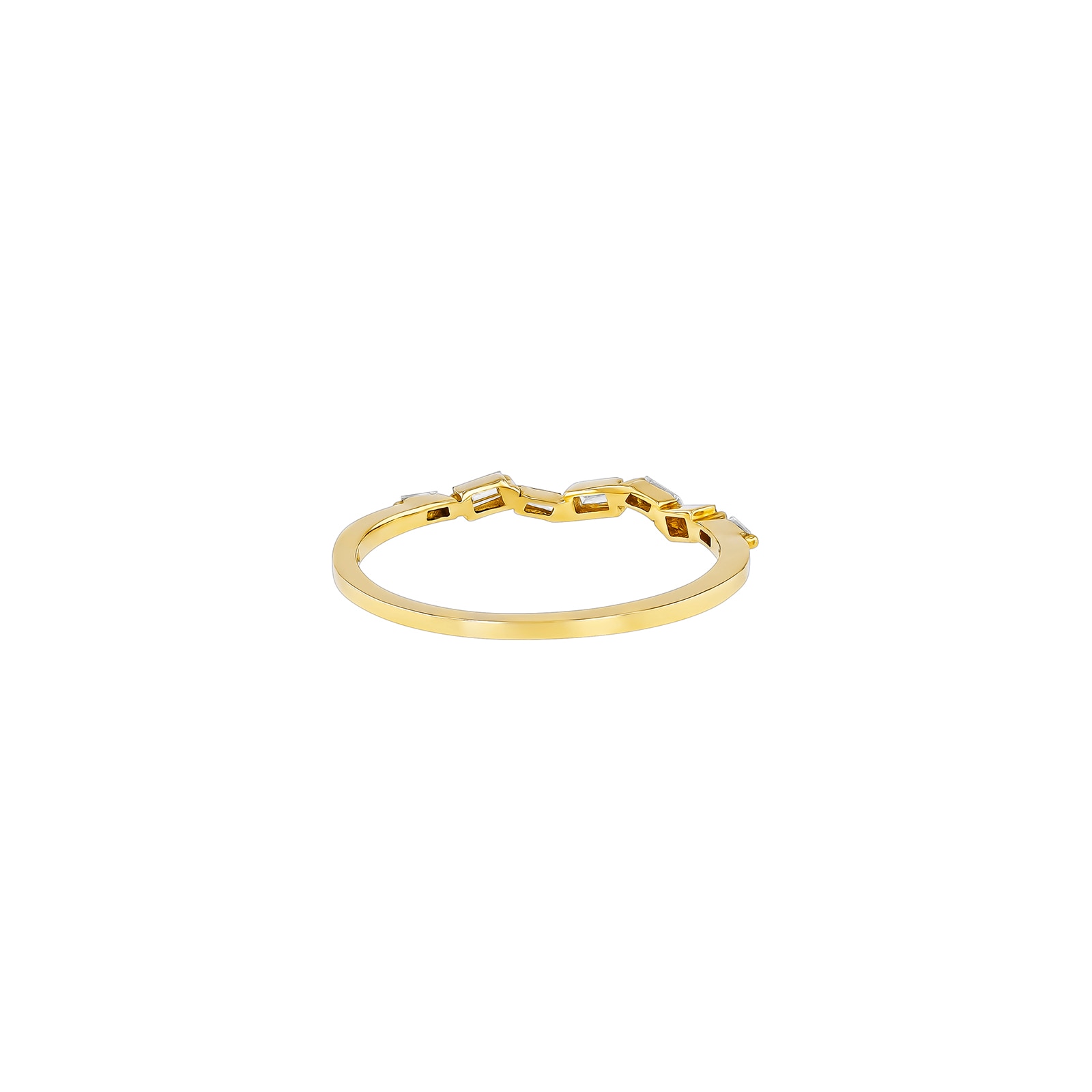 Suzanne Kalan 18ct Yellow Gold 0.18ct Baguette Diamond Thin Band