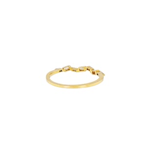 Suzanne Kalan 18ct Yellow Gold 0.18ct Baguette Diamond Thin Band