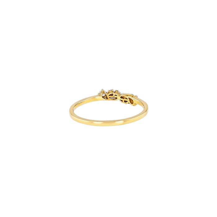 Suzanne Kalan 18ct Yellow Gold Round & Baguette 0.11cttw Diamond Ring