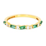 Suzanne Kalan 18ct Yellow Gold Emerald & 0.14cttw Diamond Half Eternity Ring