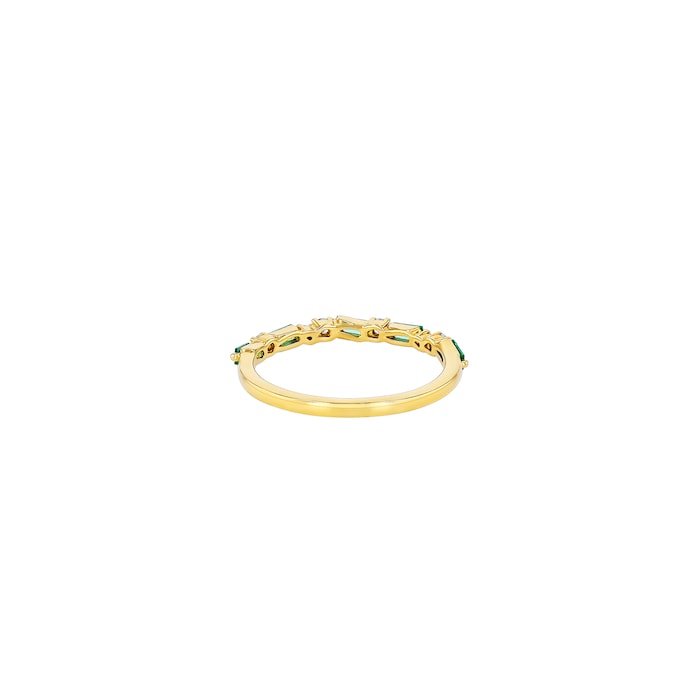 Suzanne Kalan 18ct Yellow Gold Emerald & 0.14cttw Diamond Half Eternity Ring