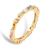 Suzanne Kalan 18ct Yellow Gold Pastel Sapphire & 0.30cttw Diamond Eternity Ring