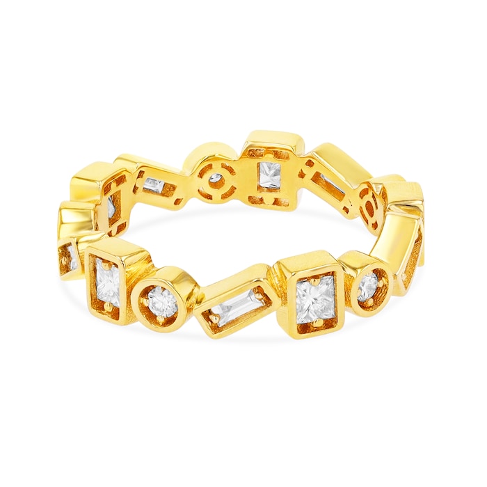 Suzanne Kalan 18ct Yellow Gold 0.33ct Baguette Diamond Stacker Ring