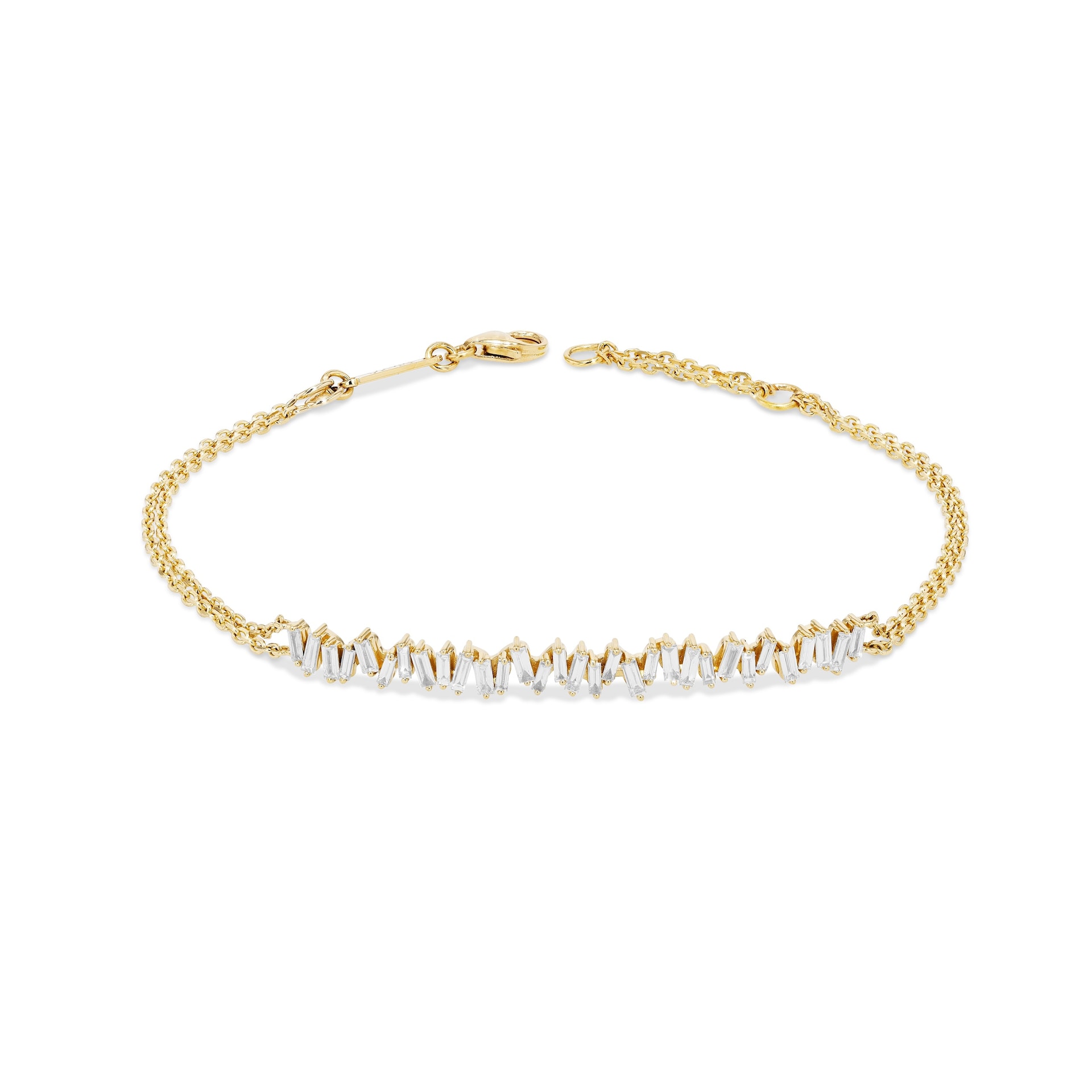 Suzanne Kalan 18ct Yellow Gold 0.60ct Diamond Baguette Cut Bracelet