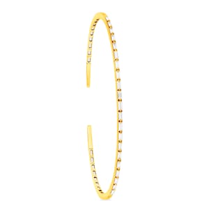 Suzanne Kalan 18ct Yellow Gold Thin Horizontal 0.60cttw Baguette Cut Bangle