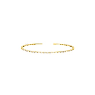 Suzanne Kalan 18ct Yellow Gold Thin Horizontal 0.60cttw Baguette Cut Bangle Suzanne Kalan 18ct Yellow Gold Thin Horizontal 0.60cttw Baguette Cut Bangle