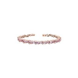 37370171 - 18ct Rose Gold Pink Sapphire & 0.30cttw Diamond Frenzy Bangle