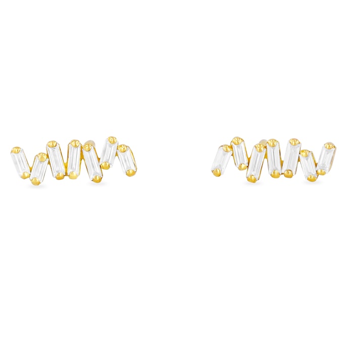 Suzanne Kalan 18ct Yellow Gold Firework 0.18cttw Diamond Stud Earrings
