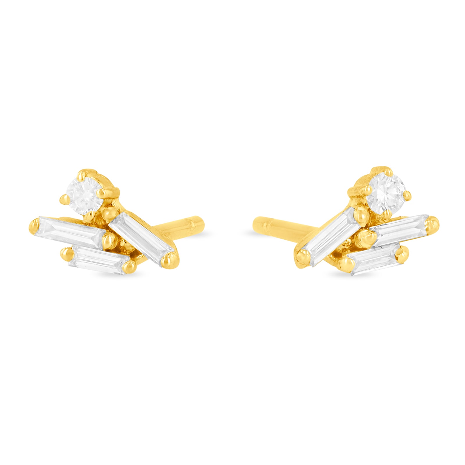 18ct Yellow Gold Eva 0.13cttw Diamond Stud Earrings