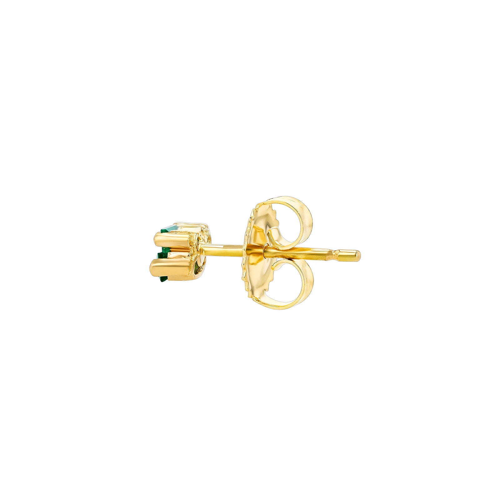 Suzanne Kalan 18ct Yellow Gold Layered Emerald & 0.04cttw Diamond Stud Earrings Suzanne Kalan 18ct Yellow Gold Layered Emerald & 0.04cttw Diamond Stud Earrings