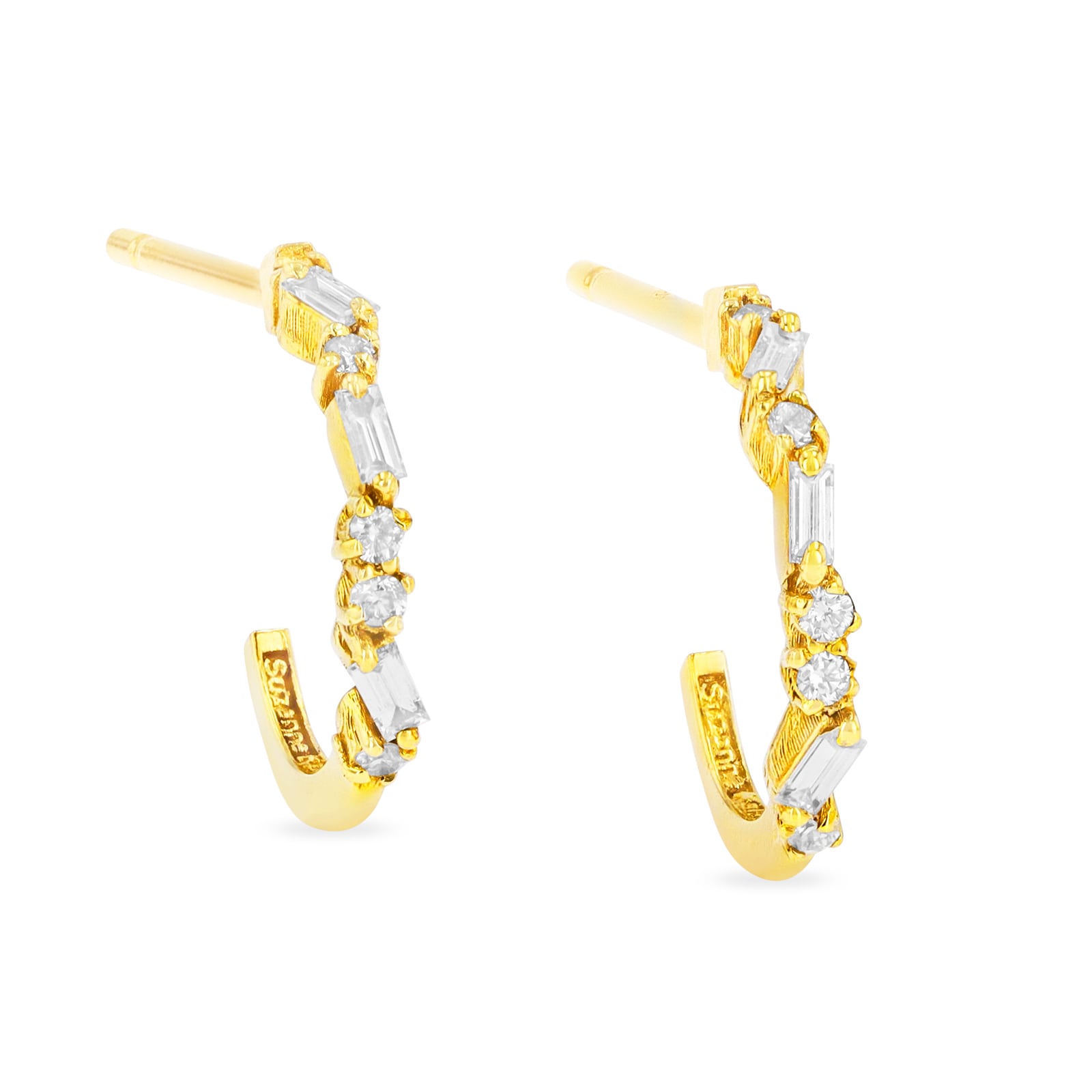 Suzanne Kalan 18ct Yellow Gold Essential 0.14cttw Diamond 12mm Hoop Earrings Suzanne Kalan 18ct Yellow Gold Essential 0.14cttw Diamond 12mm Hoop Earrings