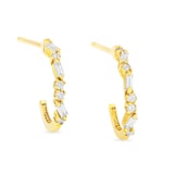 Suzanne Kalan 18ct Yellow Gold Essential 0.14cttw Diamond 12mm Hoop Earrings
