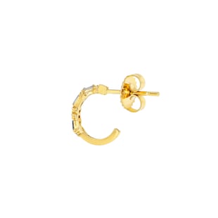 Suzanne Kalan 18ct Yellow Gold Essential 0.14cttw Diamond 12mm Hoop Earrings