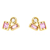 Suzanne Kalan 18ct Yellow Gold Sapphire & 0.05cttw Diamond Stud Earrings