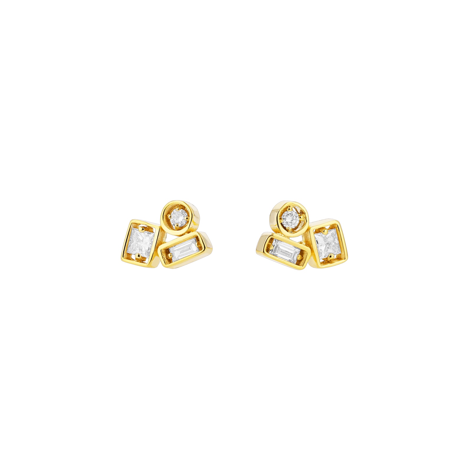 Suzanne Kalan 18ct Yellow Gold 0.35cttw Mixed Cut Stud Earrings Suzanne Kalan 18ct Yellow Gold 0.35cttw Mixed Cut Stud Earrings
