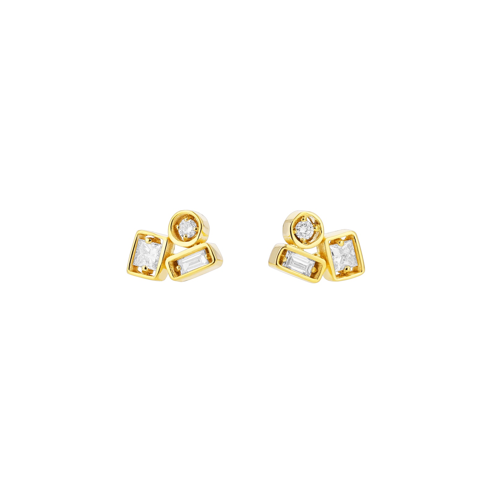 Suzanne Kalan 18ct Yellow Gold 0.35cttw Mixed Cut Stud Earrings