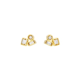 Suzanne Kalan 18ct Yellow Gold 0.35cttw Mixed Cut Stud Earrings