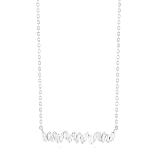 Suzanne Kalan 18ct White Gold Classic Firework 0.30cttw Diamond Bar Necklace