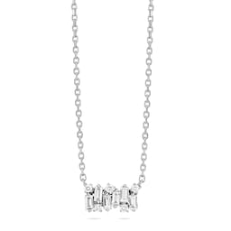37370184 - 18ct White Gold Small Shimmer 0.33cttw Diamond Bar Necklace