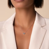 Suzanne Kalan 18ct White Gold Adalene Dark Blue Sapphire & 0.04cttw Diamond Necklace