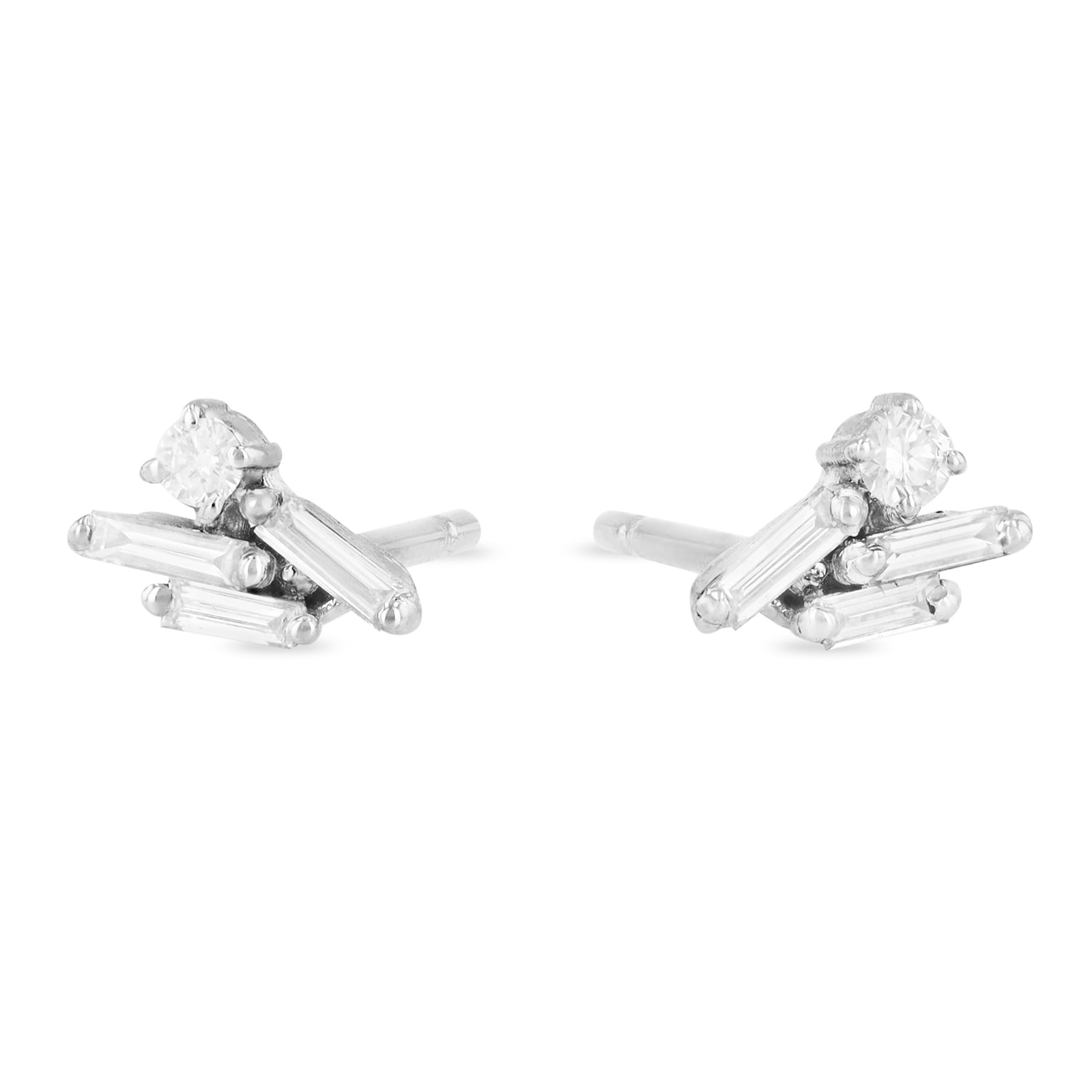 Suzanne Kalan 18ct White Gold Eva 0.13cttw Diamond Stud Earrings