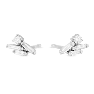 Suzanne Kalan 18ct White Gold Eva 0.13cttw Diamond Stud Earrings