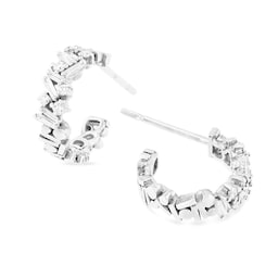 37370196 - 18ct White Gold Fireworks Small Mix 0.33cttw Diamond Hoop Earrings
