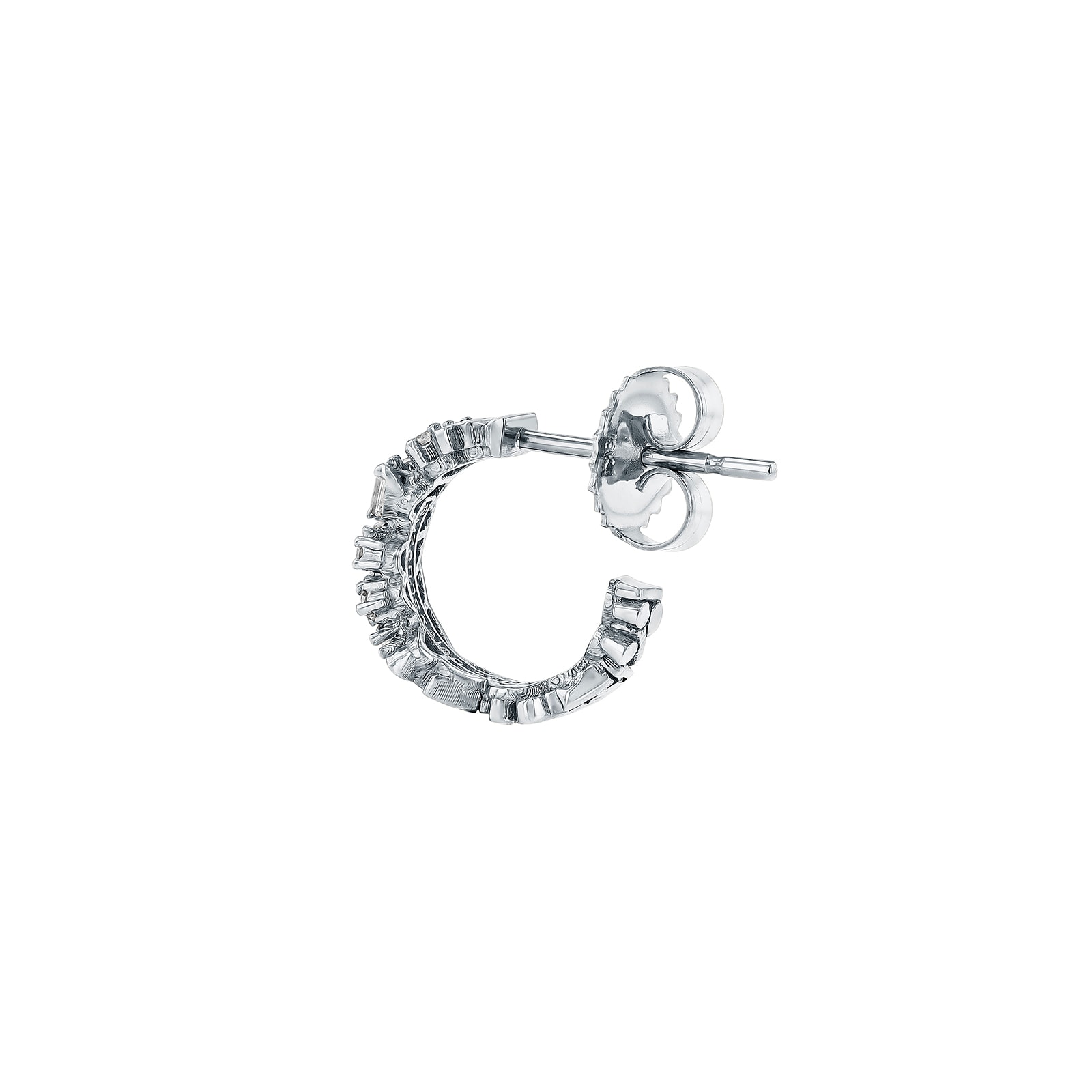 Suzanne Kalan 18ct White Gold Fireworks Small Mix 0.33cttw Diamond Hoop Earrings Suzanne Kalan 18ct White Gold Fireworks Small Mix 0.33cttw Diamond Hoop Earrings