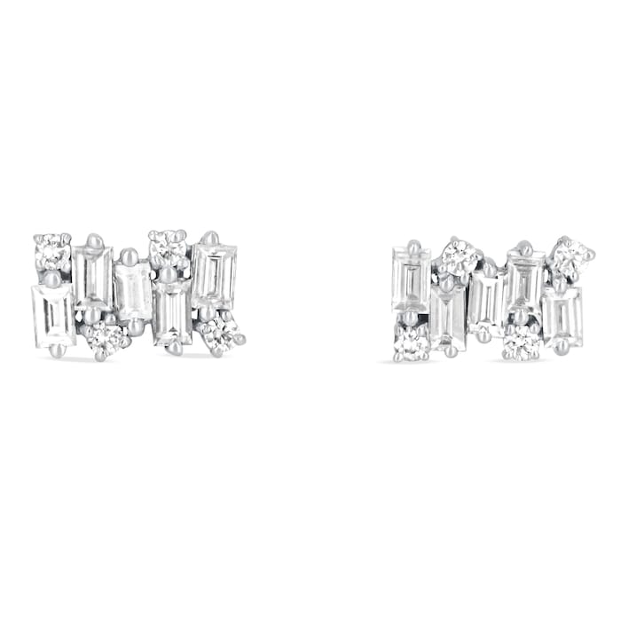 Suzanne Kalan 18ct White Gold Shimmer Stud Earrings