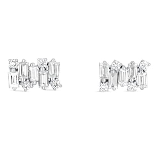 Suzanne Kalan 18ct White Gold Shimmer 0.50cttw Diamond Stud Earrings
