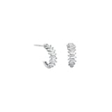 Suzanne Kalan 18ct White Gold Mini Zig Zag 0.46cttw Diamond Hoop Earrings