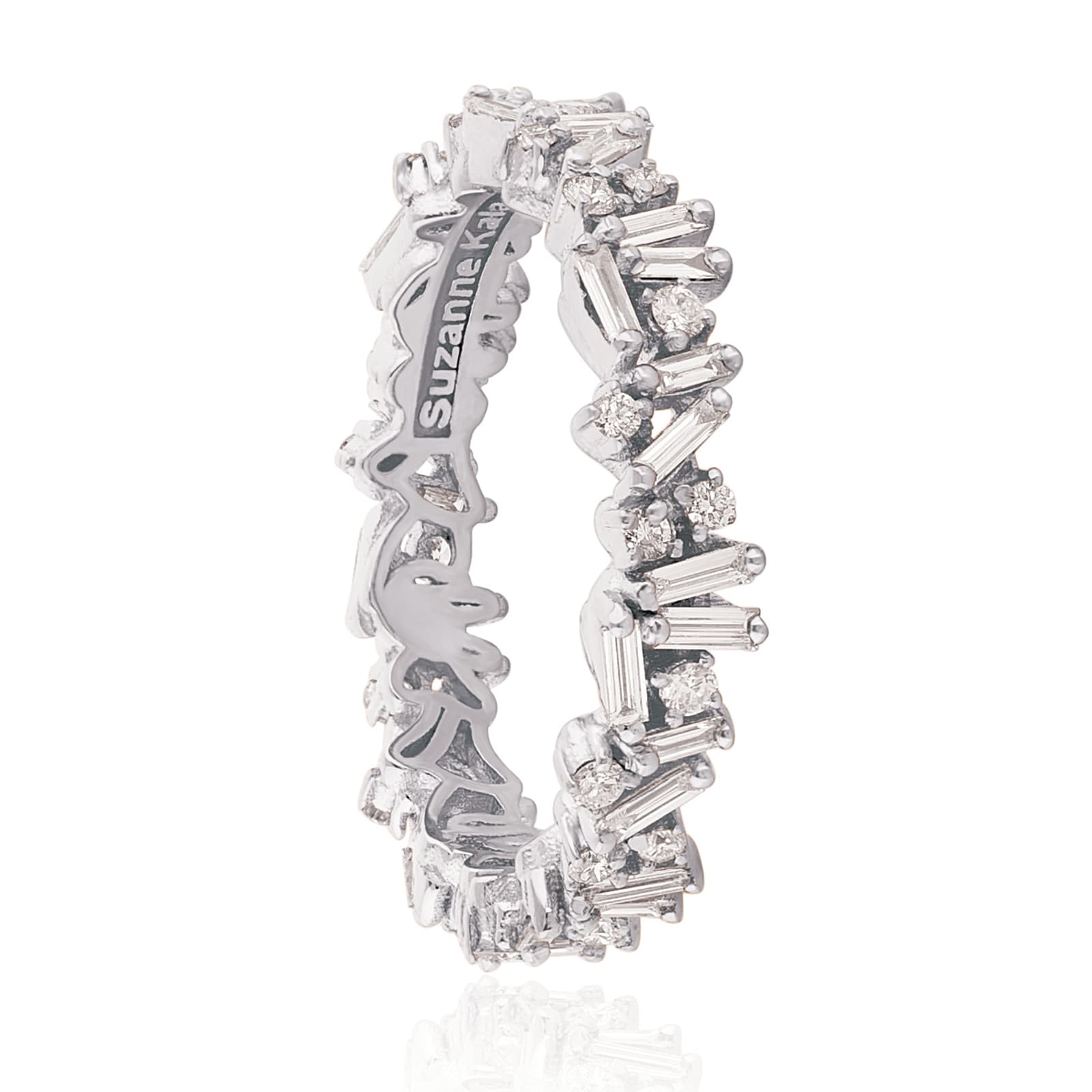 Suzanne Kalan 18ct White Gold Baguette & Brilliant Cut 0.80cttw Diamond Eternity Ring