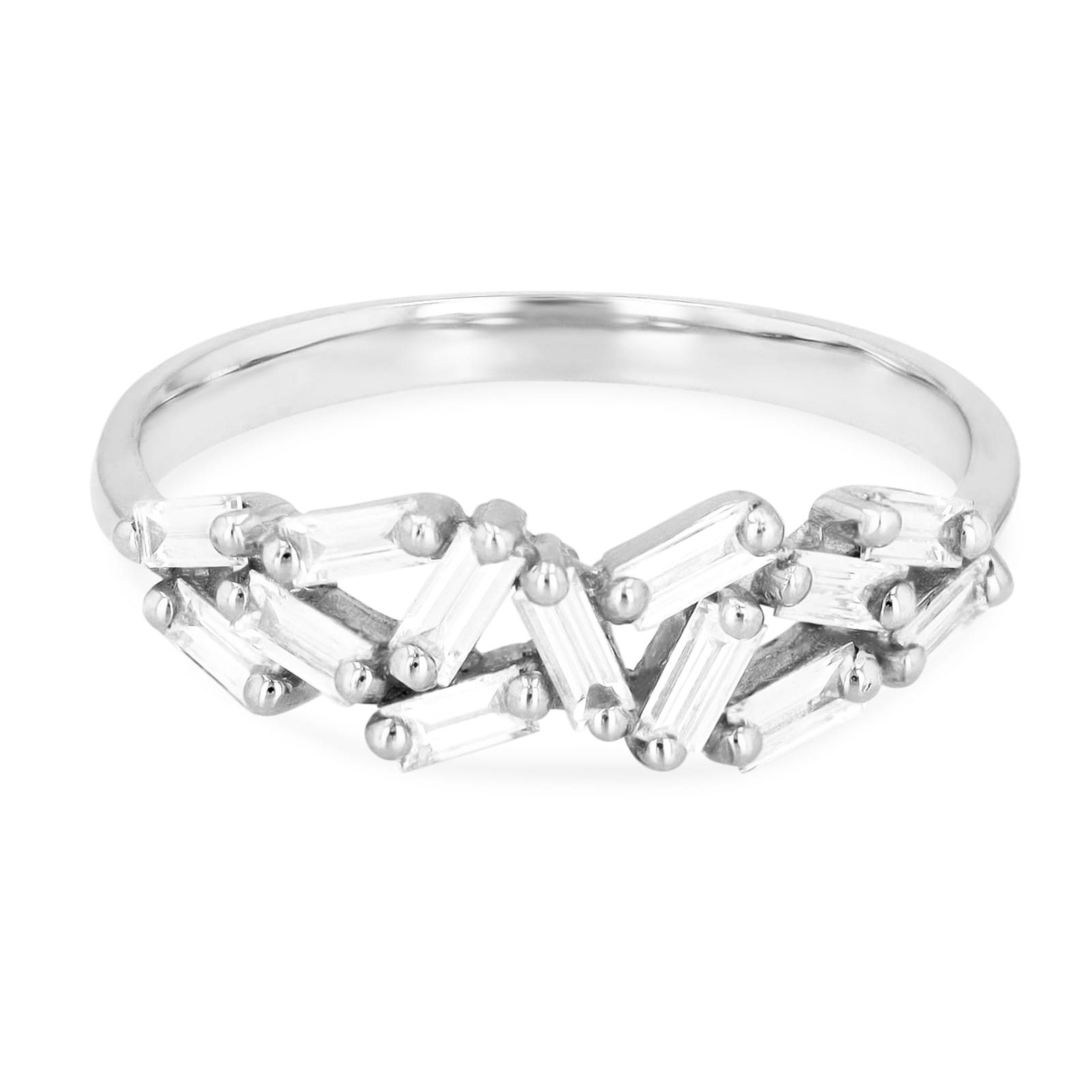Suzanne Kalan 18ct White Gold Chevron Fireworks 0.38cttw Diamond Ring Suzanne Kalan 18ct White Gold Chevron Fireworks 0.38cttw Diamond Ring