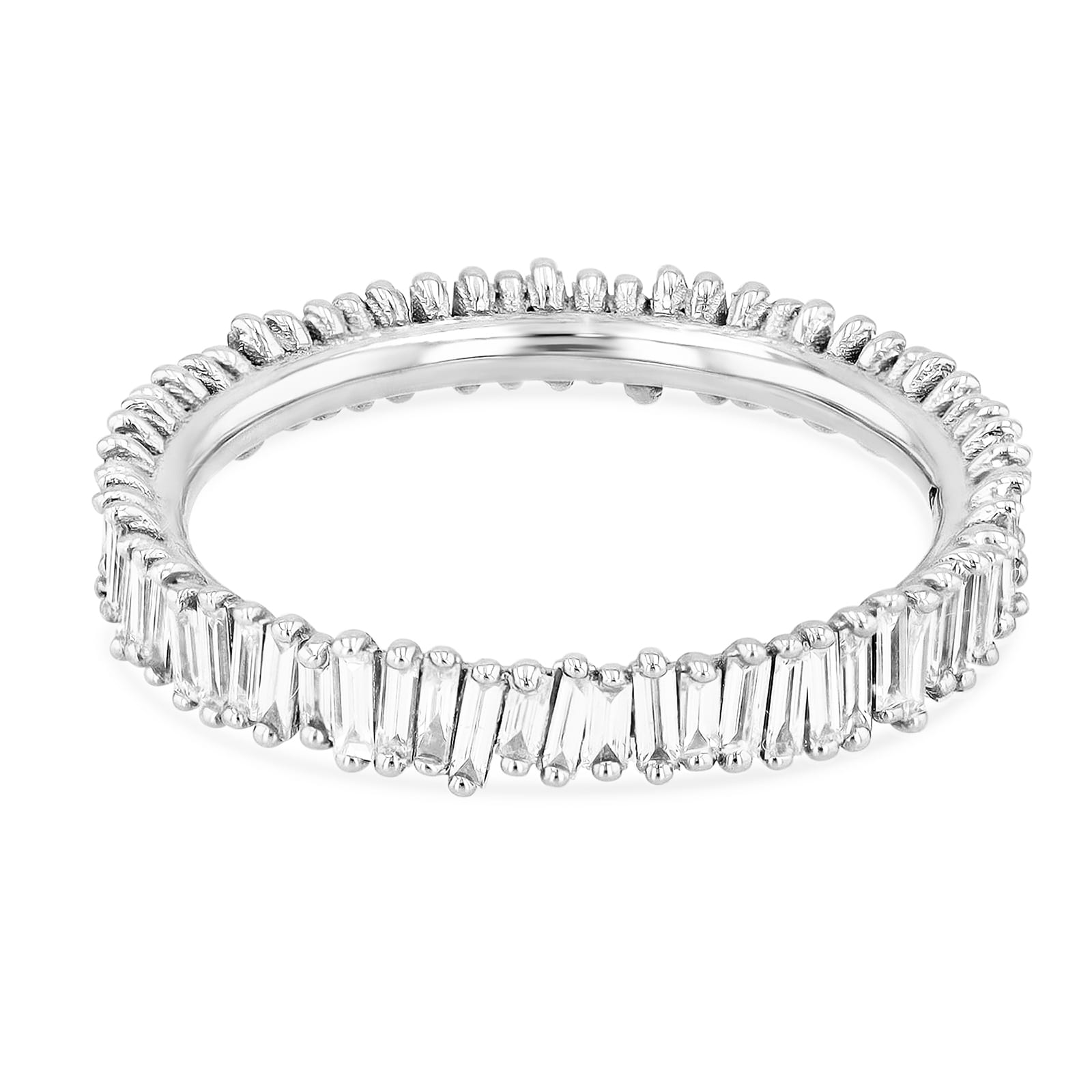18ct White Gold Fireworks Collection Mini Classic Full Eternity Ring - Ring Size N