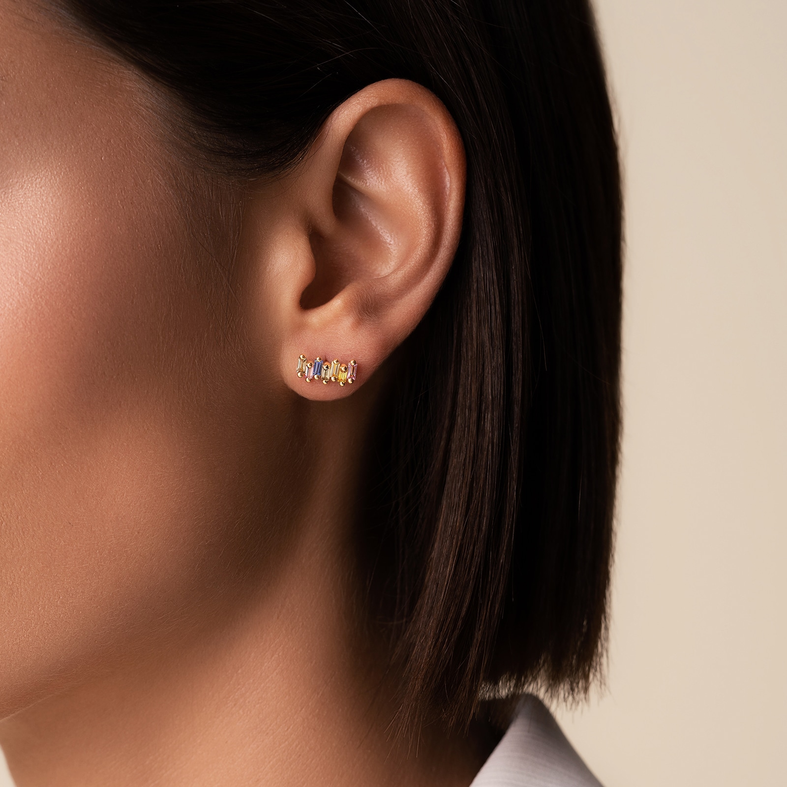 Suzanne Kalan Zoe 18ct Yellow Gold Pastel Sapphire Stud Earrings Suzanne Kalan Zoe 18ct Yellow Gold Pastel Sapphire Stud Earrings