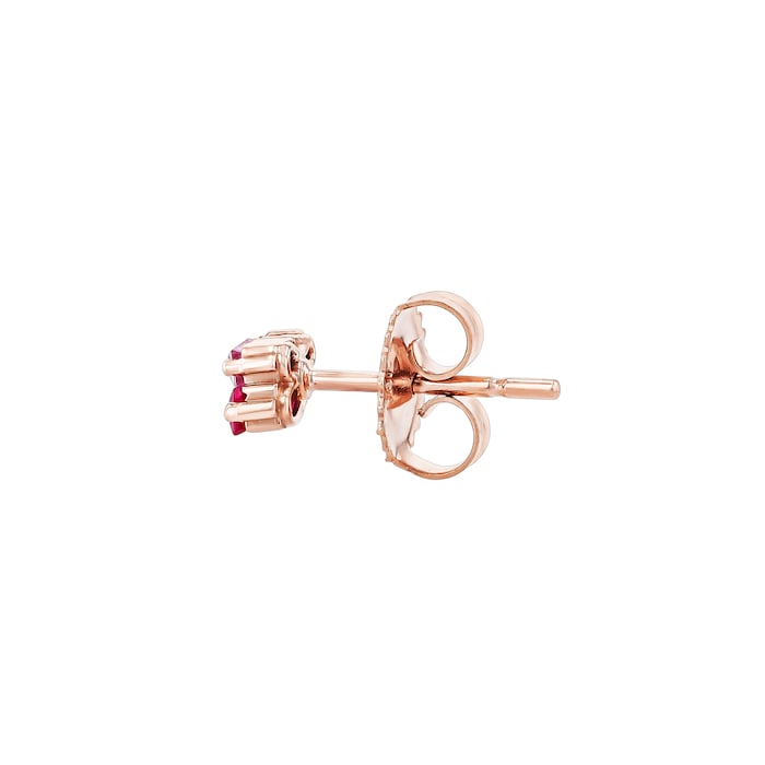 Suzanne Kalan Layered 18ct Rose Gold Pink Sapphire & 0.04cttw Diamond Stud Earrings