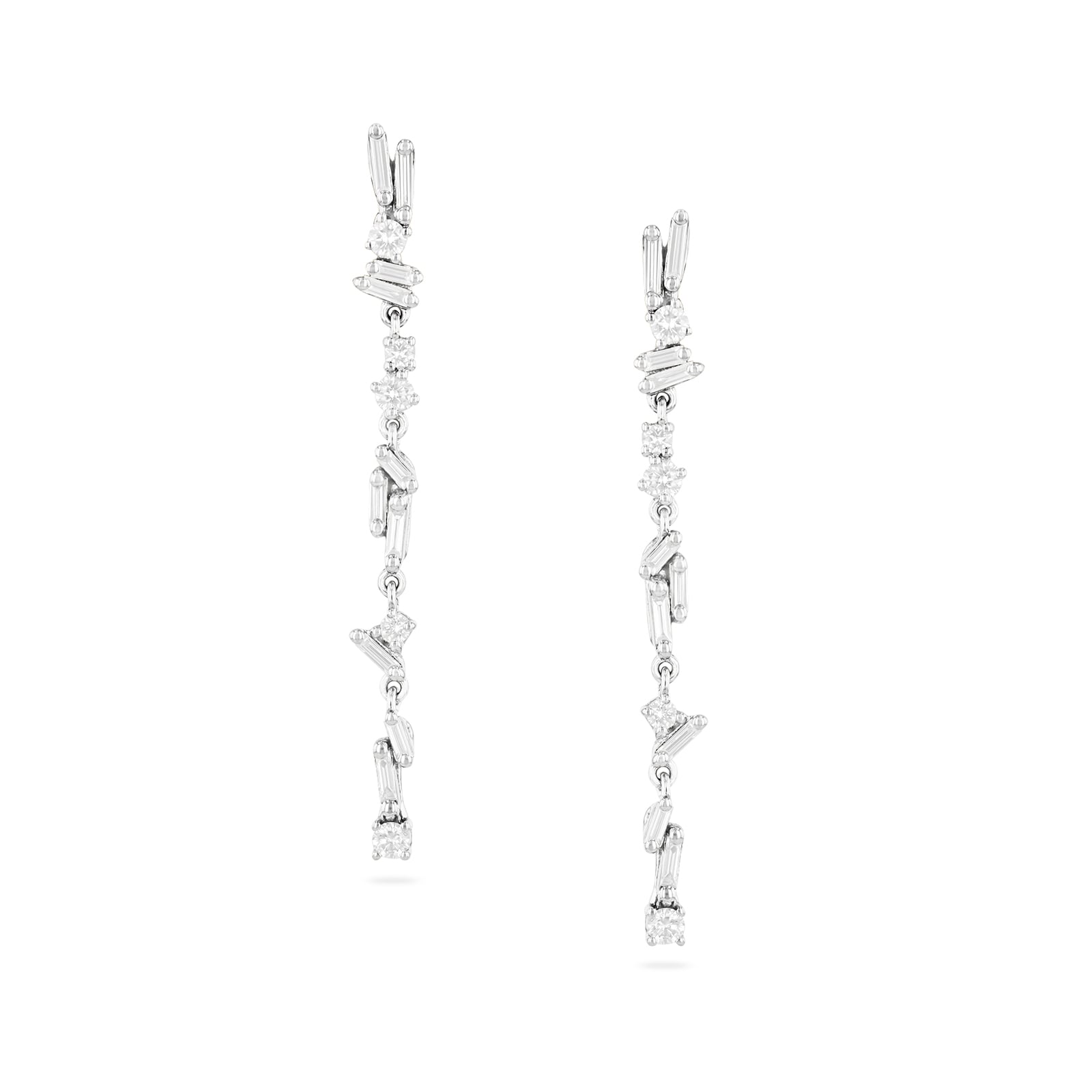 Suzanne Kalan 18ct White Gold 0.05cttw Diamond Drop Earrings