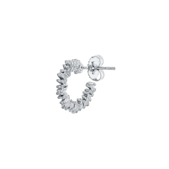 Suzanne Kalan Classic Spiral 18ct White Gold 16mm Hoop 0.87cttw Diamond Earrings