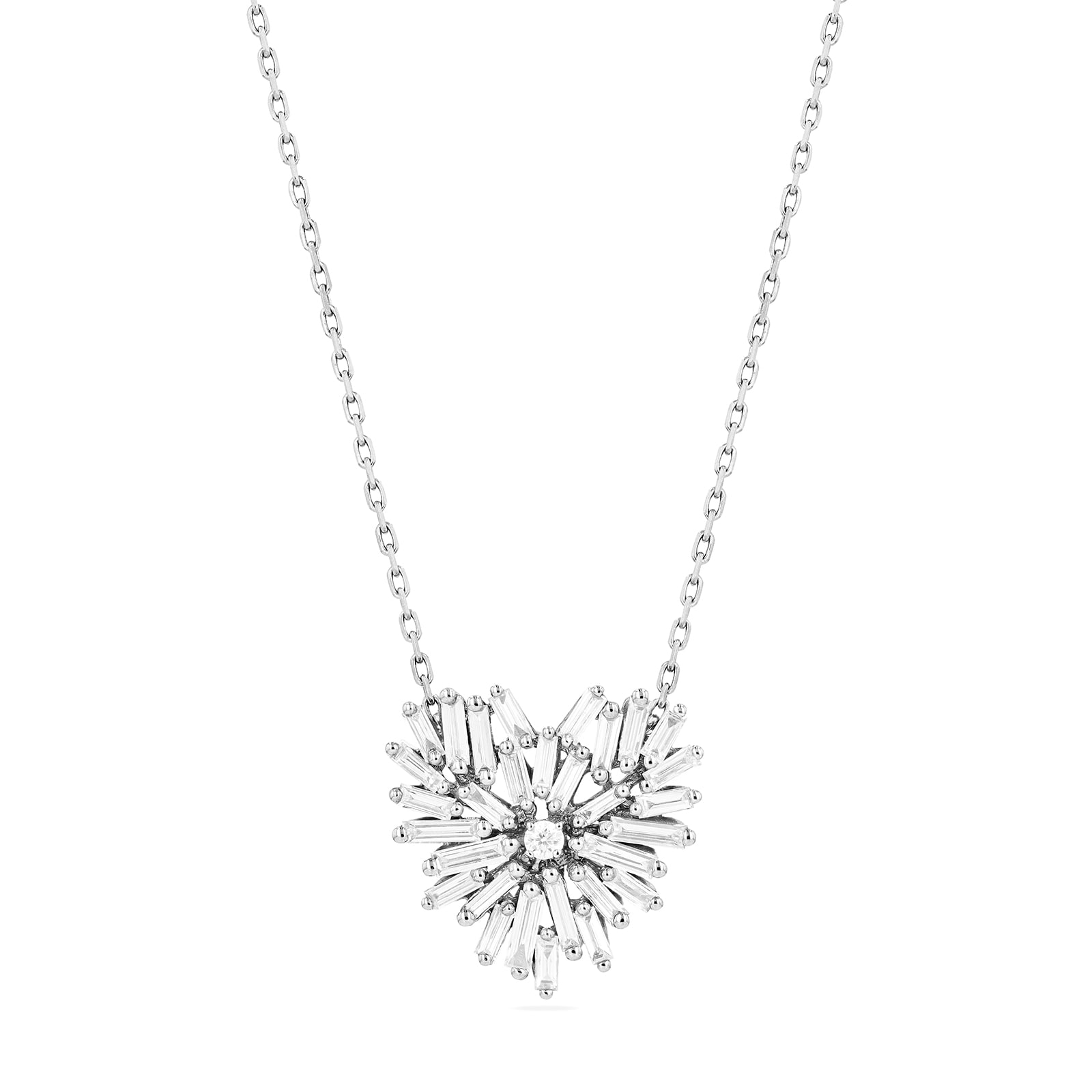 Suzanne Kalan Small 18ct White Gold 0.38cttw Diamond Heart Pendant Suzanne Kalan Small 18ct White Gold 0.38cttw Diamond Heart Pendant