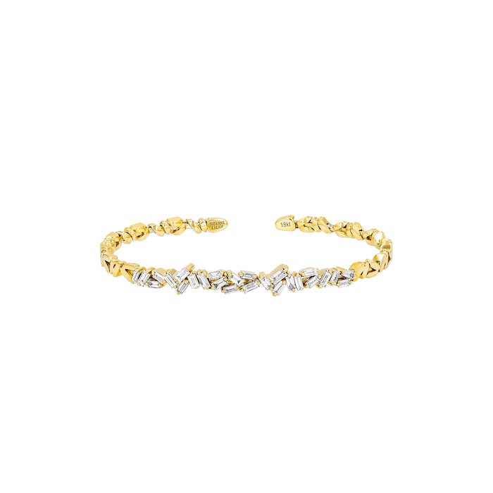 Suzanne Kalan Classic Fireworks Zigzag 18ct Yellow Gold 1.20cttw Diamond Bangle