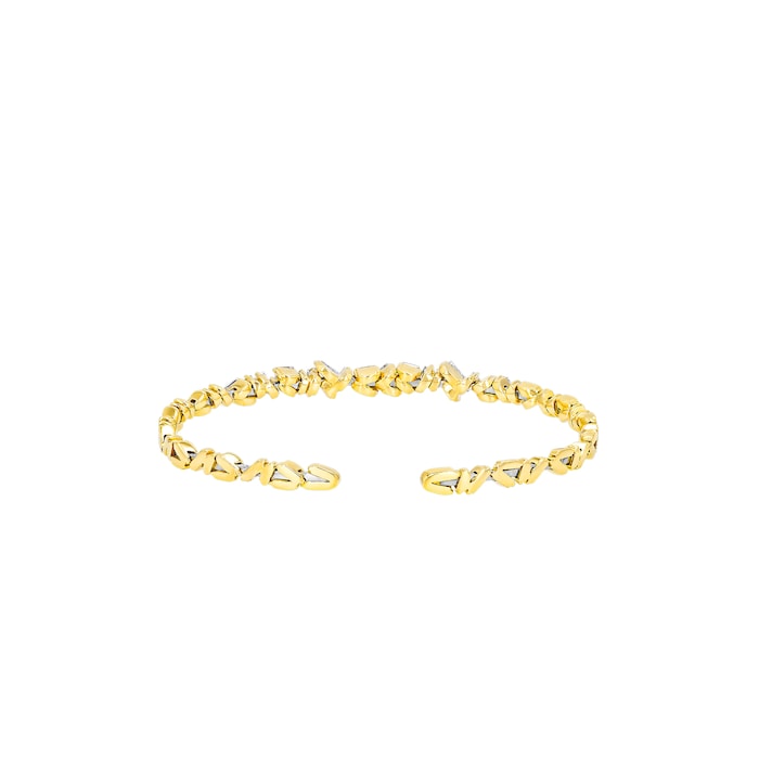 Suzanne Kalan Classic Fireworks Zigzag 18ct Yellow Gold 1.20cttw Diamond Bangle