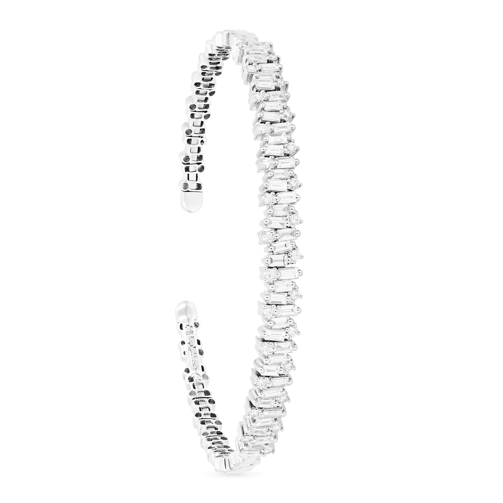 Suzanne Kalan Shimmer 18ct White Gold 1.73cttw Diamond Bangle