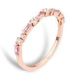 Suzanne Kalan 18ct Rose Gold Rainbow Sapphire & 0.14cttw Diamond Barbwire Ring