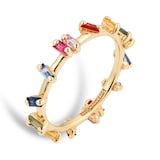 Suzanne Kalan 18ct Yellow Gold Rainbow Sapphire Barbwire Ring