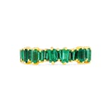 Suzanne Kalan 18ct Yellow Gold Emerald Baguette Half Eternity Ring