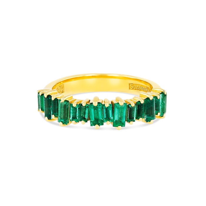 Suzanne Kalan 18ct Yellow Gold Emerald Baguette Half Eternity Ring