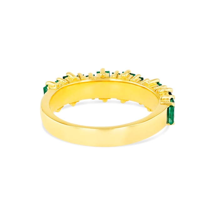 Suzanne Kalan 18ct Yellow Gold Emerald Baguette Half Eternity Ring