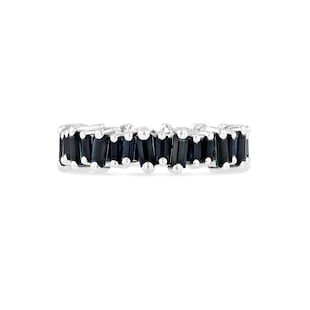 Suzanne Kalan 18ct White Gold Dark Blue Sapphire Eternity Ring