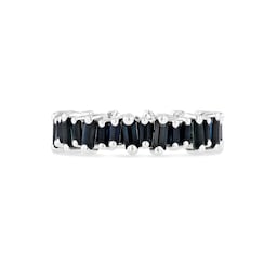 37370231 - 18ct White Gold Dark Blue Sapphire Eternity Ring